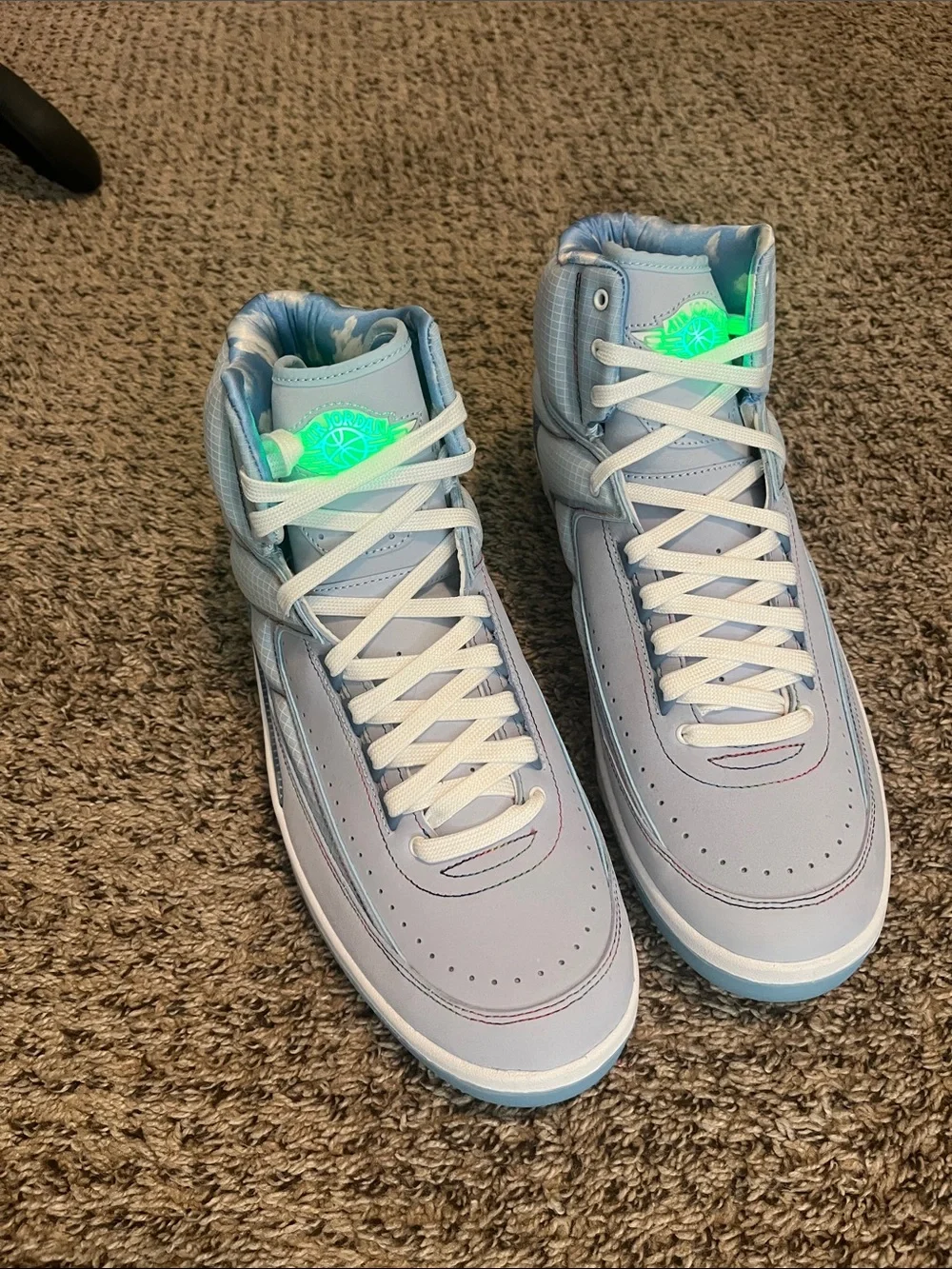 Retro Jordan 2s. Glow In Dark Tounge
